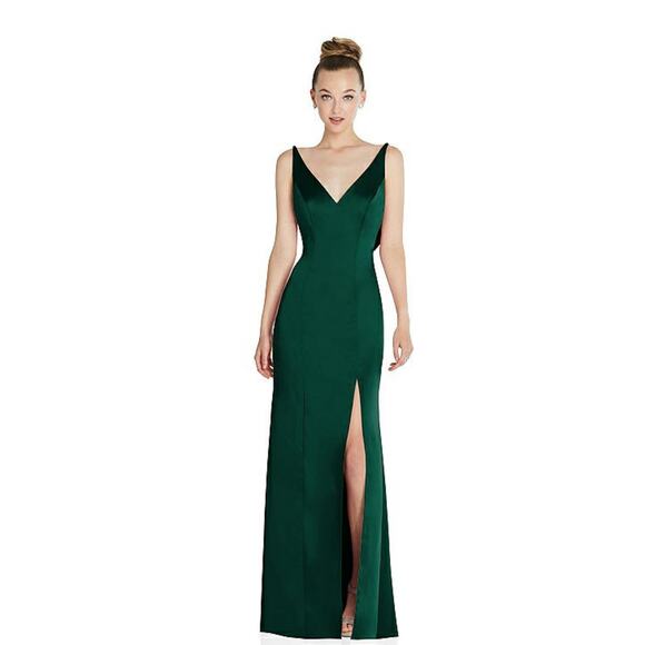 After Six 6856 Draped Cowl-Back Princess Line Dress in Hunter Green Sz 14 NWOT - Picture 1 of 8